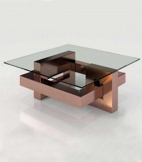 Mesa de centro de diseño Azkary MCII.01, metalizado 043