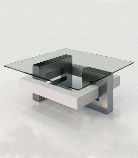 Mesa de centro de diseño Azkary MCII.01, lacado 20 y metalizado 51