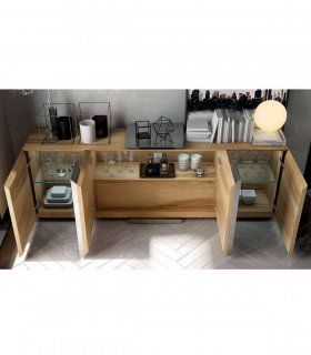 Aparador moderno 4 puertas Azkary Egipto, abierto
