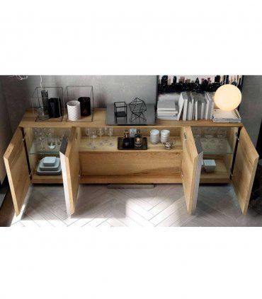 Aparador moderno 4 puertas Azkary Egipto, abierto