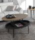 Mesa de centro ovalada y elevable Mauna, abierta