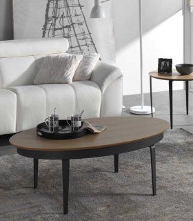 Mesa de centro ovalada y elevable Mauna
