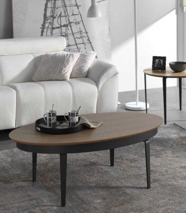 Mesa de centro ovalada y elevable Mauna