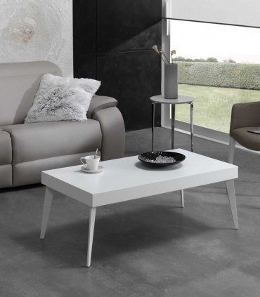 Mesa de centro moderna elevable Telmos, blanca
