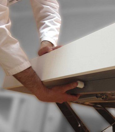 Mesa de centro elevable y extensible nogal Ceres, manual