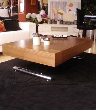 Mesa de centro elevable y extensible nogal Ceres