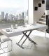 Mesa de centro elevable y extensible laca blanca Ceres, abierta