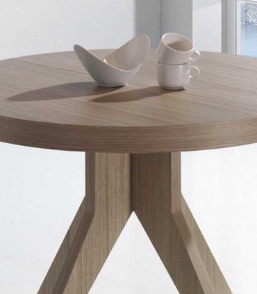Mesa de comedor redonda ampliable Ubare, detalle