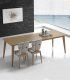 Mesa de comedor rectangular nórdica Masira, abierta
