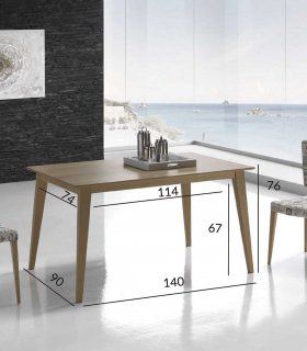Mesa de comedor rectangular nórdica Masira, medidas