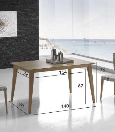 Mesa de comedor rectangular nórdica Masira, medidas