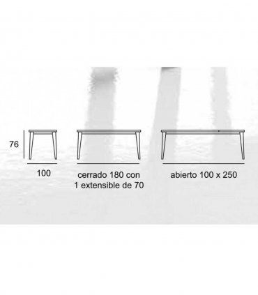 Mesa de comedor rectangular nórdica Masira C, medidas