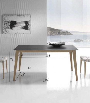 Mesa de comedor rectangular nórdica Masira C, medidas