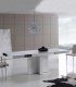 Mesa de comedor extensible con acero Kekas, blanca