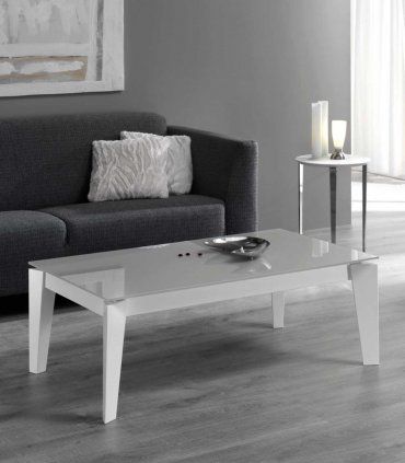 Mesa de centro nórdica elevable Eridano, blanca