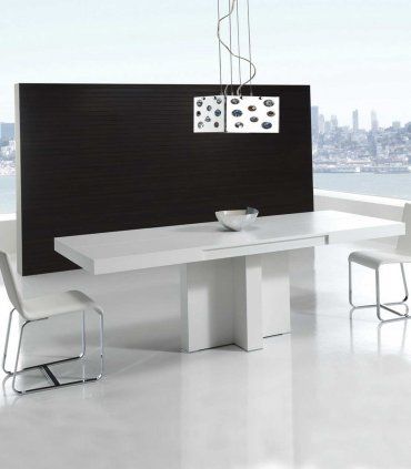 Mesa de comedor extensible Claren, blanca