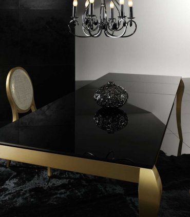 Mesa extensible Cristal cairo A, negra