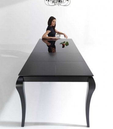 Mesa extensible cristal Cairo B, abierta