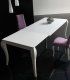 Mesa extensible cristal Cairo B, blanca