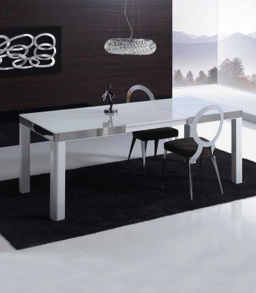 Mesa de comedor extensible en acero Baralt