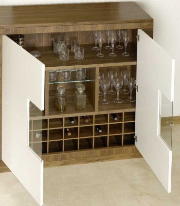 Mueble bar moderno Amedo, abierto