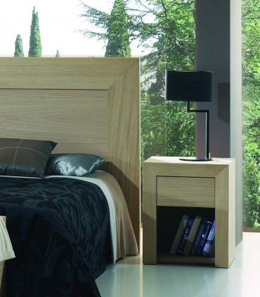 Mesita nórdica roble Amelie, dormitorio