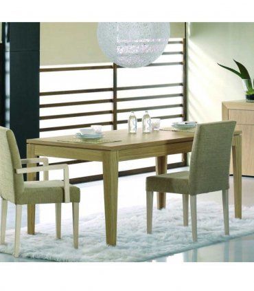 Mesa comedor extensible Amelie, en roble