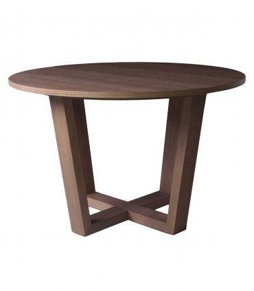 Mesa de comedor redonda Oslo, en nogal