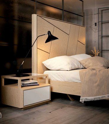 Cama recta contemporánea Nelvin