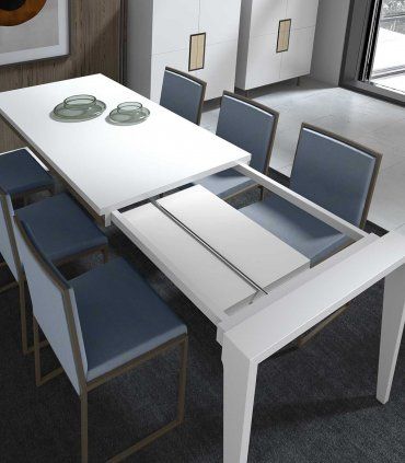 Mesa de comedor moderna y ampliable Seven, detalle