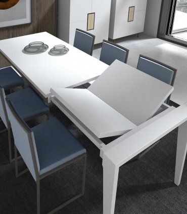 Mesa de comedor moderna y ampliable Seven, vista