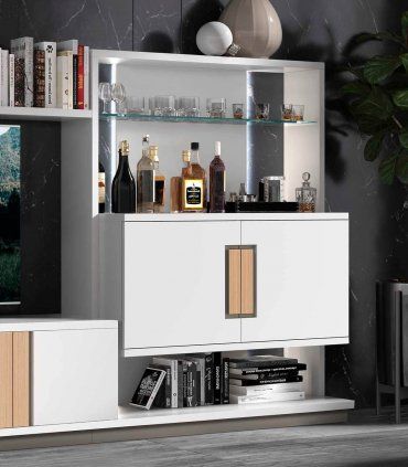 Modular de salón moderna Seven, vitrina