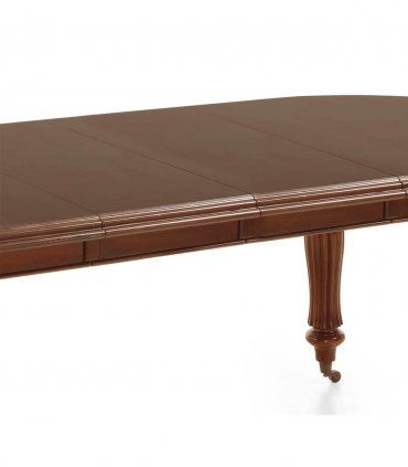 Mesa vintage de comedor ovalada con ruedas Victoriana