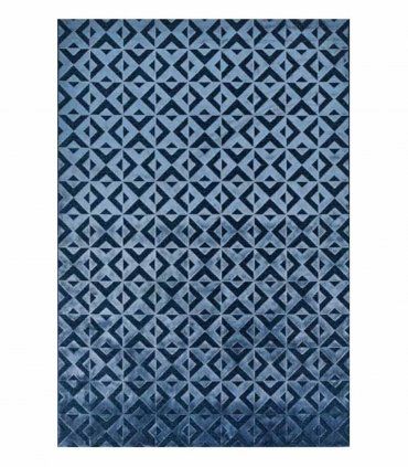Alfombra Salón Genova Geometría azul