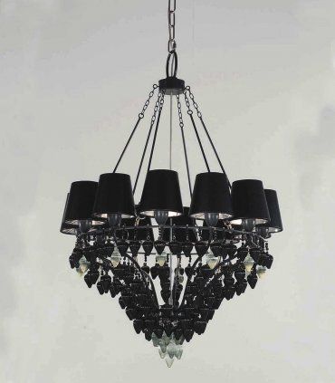 Lámpara de techo Ribera 12 luces, negra