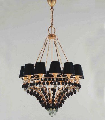 Lámpara de techo Ribera 12 luces, oro