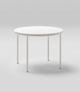 Mesa auxiliar de jardín City, aluminio crema