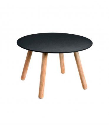Mesa auxiliar de jardín Round, compacto negro