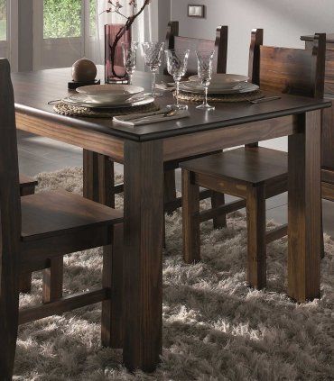 Mesa de comedor rústica Uviten, detalle