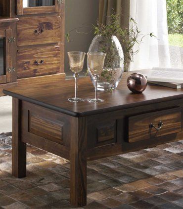 Mesa de salón rústica Uviten, detalle