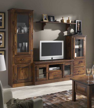 Mueble modular de salón rustico Uviten