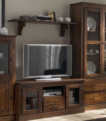 Mueble de salón para Tv rústico Uviten, detalle