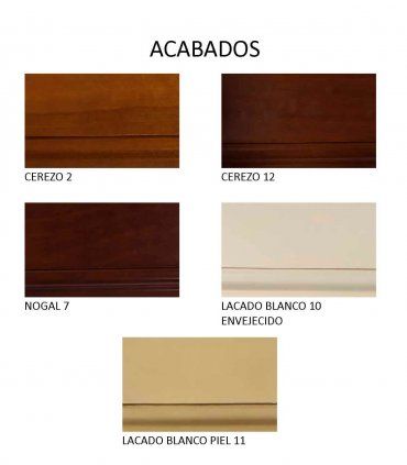 Vitrina baja clásica Indira, acabados