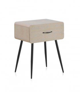 Mesita de noche retro Lotis 1 cajón