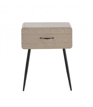 Mesita de noche retro Lotis 1 cajón