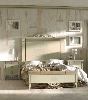 Cabecero clásico decorado Canday, perle