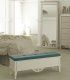 Banqueta baúl clásica decorada Canday, blanco