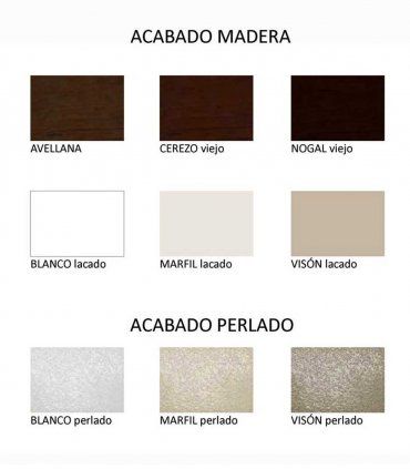 Armario clásico con visillos Canday, acabados