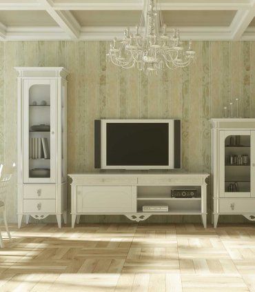 Vitrina clásica decorada 1 puerta Canday, salón