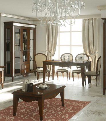 Vitrina clásica decorada grande Canday, comedor